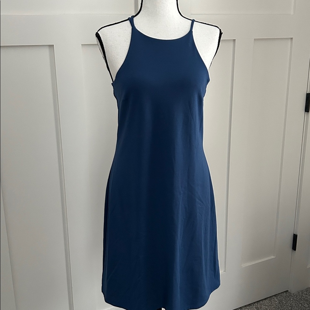 Banana Republic Factory Blue Halter Midi Dress